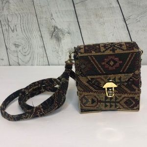 Vintage Tapestry Mini Mini Purse Removable Strap